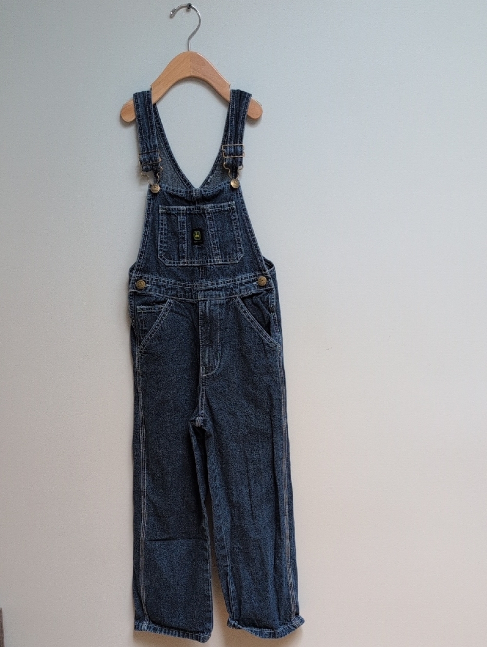 John Deere Green and Yellow Logo Denim Overalls